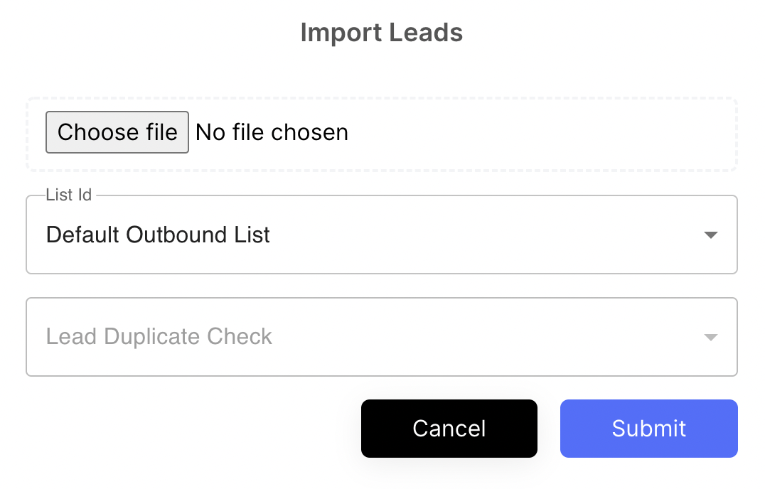 Import leads form